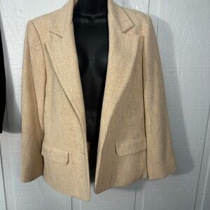 Dalton Vintage Tan Women’s Lined 2 Button Blazer See Measurements EUC